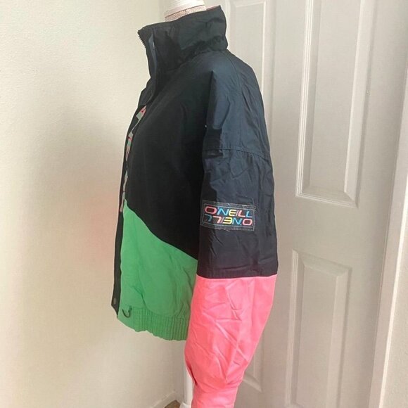 O'Neill Vintage Retro 80's Neon Color Block Ski Jacket Size M Preowned - Picture 5 of 14